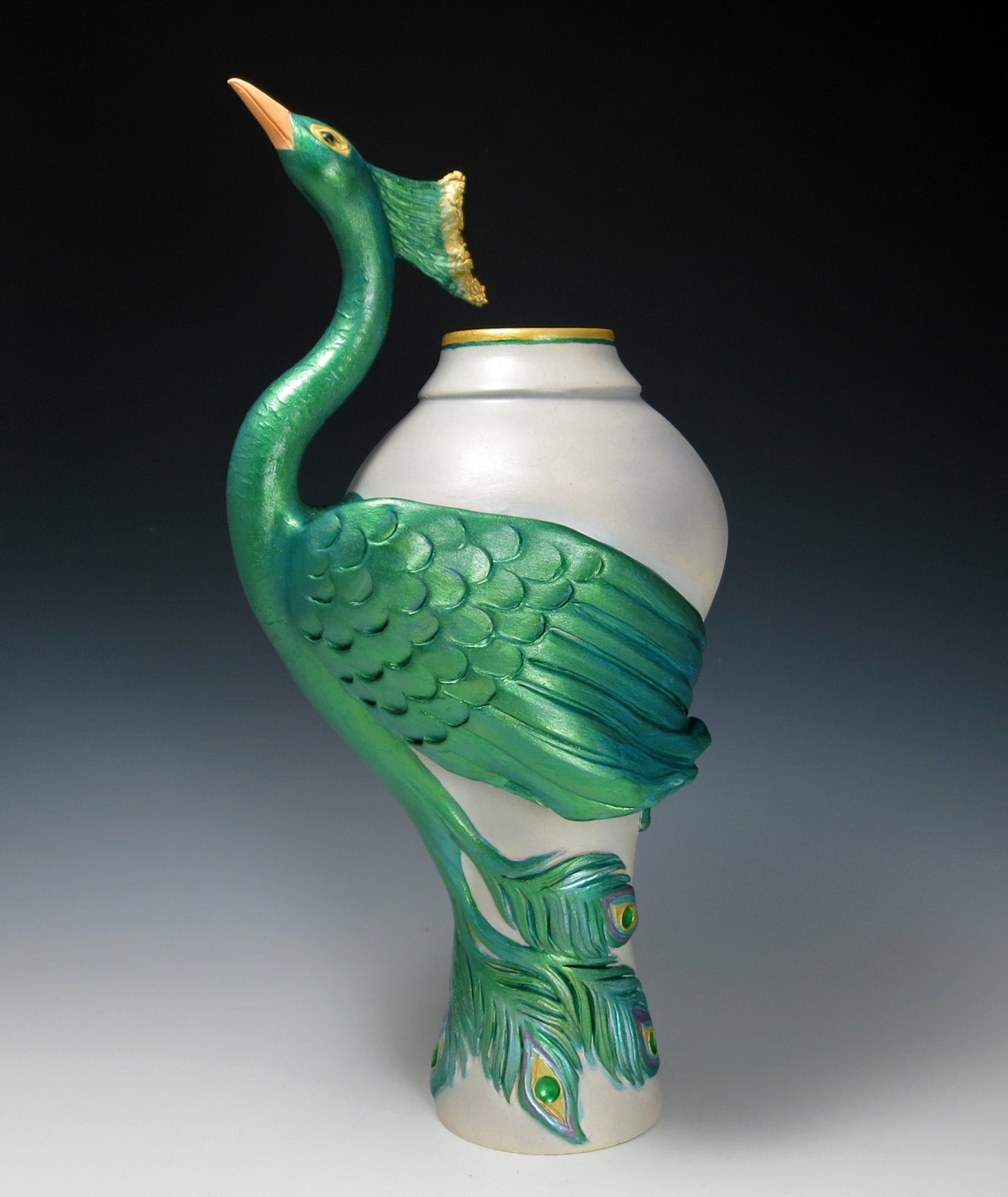 Click here to view Peacock Vase by Bonnie Belt